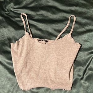 SHEIN gray lettuce trim tank top